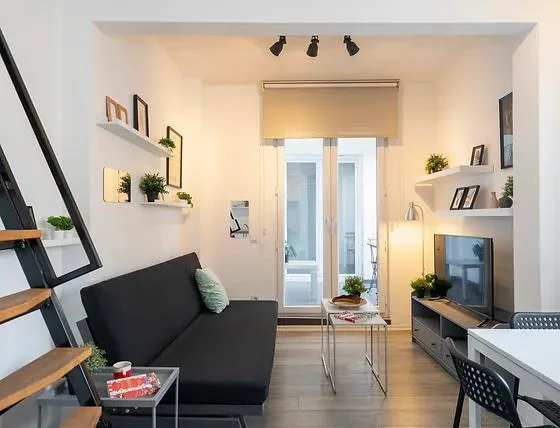 Kadıköy Moda eşyalı 1+1 dubleks kiralık daire salon